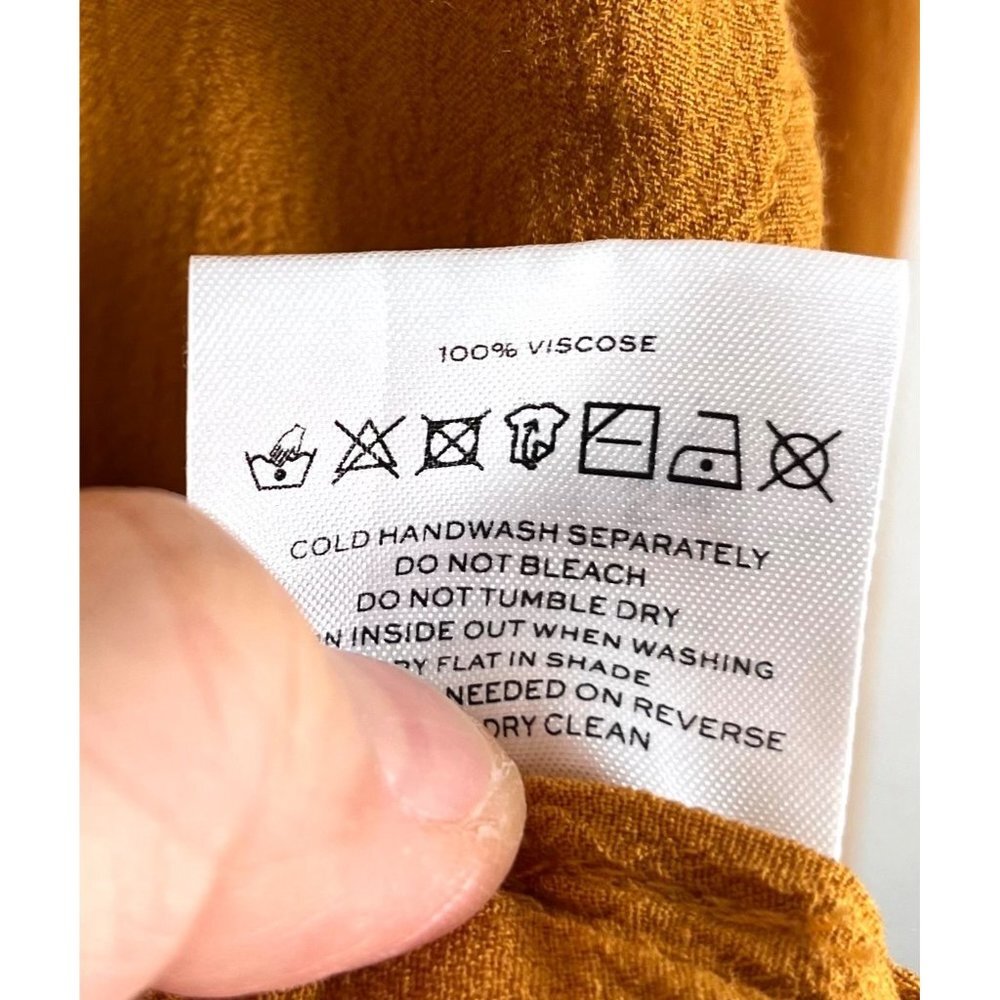 Faithful the Brand cropped tie front‎ blouse sz L mustard - Picture 8 of 8